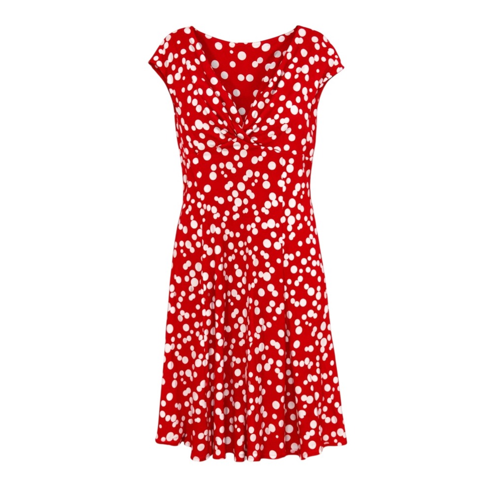 Retro Pinup Rockabilly Babydoll Polka Dot Dress Womens Size 14 Office Siren Chic